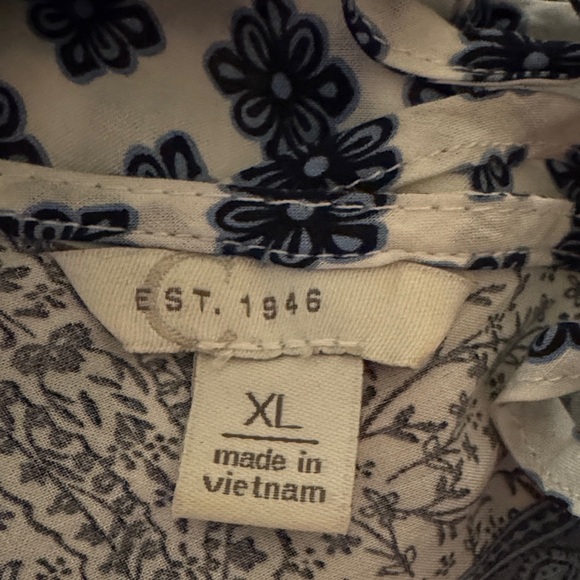 Cato Blue and White Patterned Long Sleeve Blouse - Picture 2 of 8